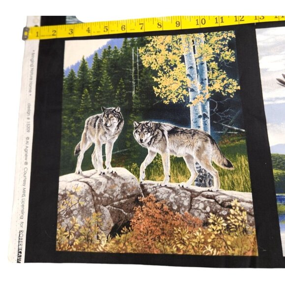Robert Kaufman Wildlife Nature Panel Fabric Eagles Owls Deer Wolves & Elk By Al - Picture 12 of 12